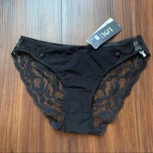 Black Sheer Lace Bikini Panty Size Small - Lou Paris NWT